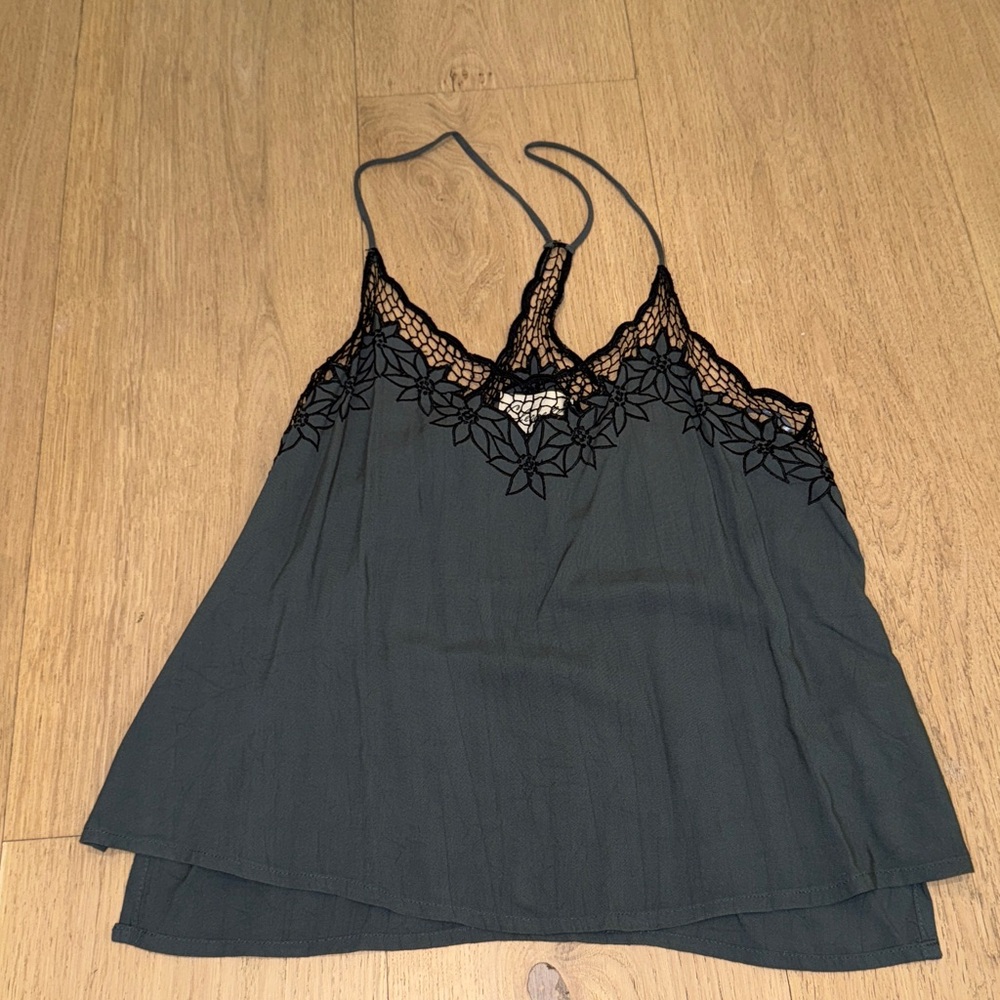 Cleobella olive green Lace Detail Top - size small